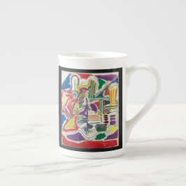 Caneca De Porcelana Simplicidade Abstrato da esquerda na mão direita n