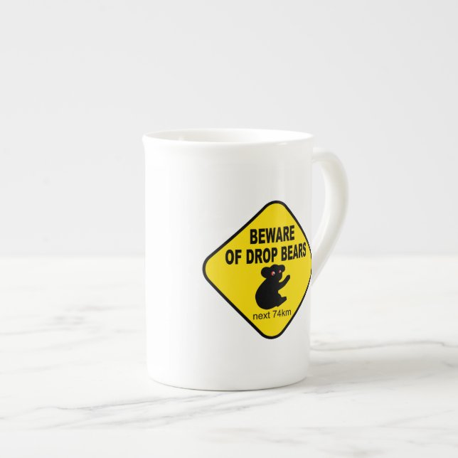Caneca De Porcelana Sinal australiano engraçado. Beware dos ursos da (Frente Esquerda)