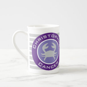 Caneca De Porcelana Sinal de estrela Zodiac do cancer com o nome do pr