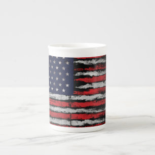 Caneca De Porcelana Sinalizador Grunge U.S.A