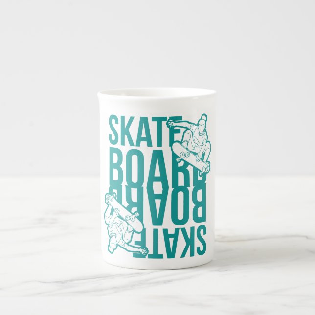 Caneca De Porcelana skateboard  (Frente)