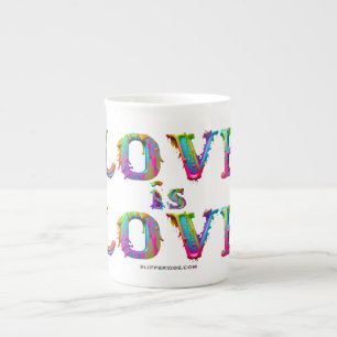 Caneca De Porcelana SlipperyJoe amor é amor gotejando derretendo dinâm