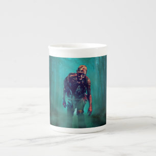 Caneca De Porcelana SlipperyJoe figura de zumbi aterrorizante isolada