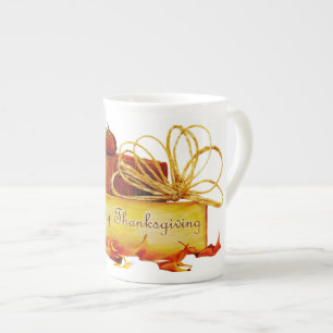 Caneca De Porcelana SlipperyJoe's caloroso clima festivo de Ação de Gr