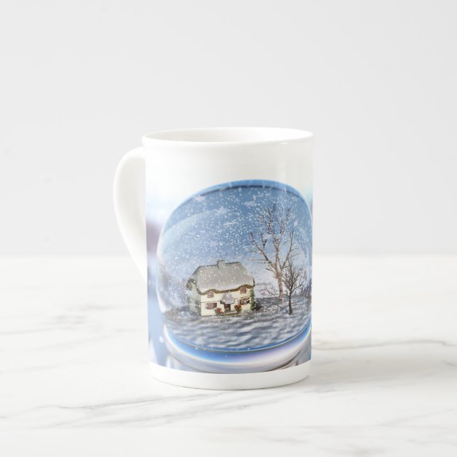 Caneca De Porcelana Snowflake Globe Specialty Mug (Frente Esquerda)