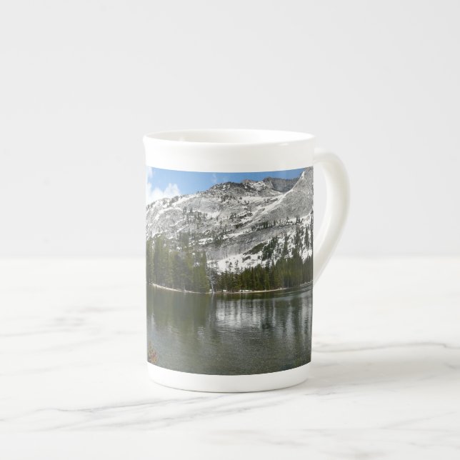 Caneca De Porcelana Snowy Tenaya Lake Yosemite - Foto do Parque Nacion (Frente Esquerda)