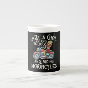 Caneca De Porcelana Só Uma Garota Que Ama Motocicletas Engraçada Art
