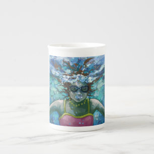 Caneca De Porcelana Sob Natação de água