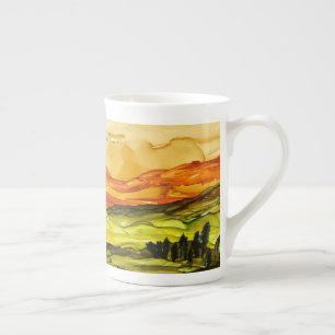 Caneca De Porcelana Sob o Sol Tuscano