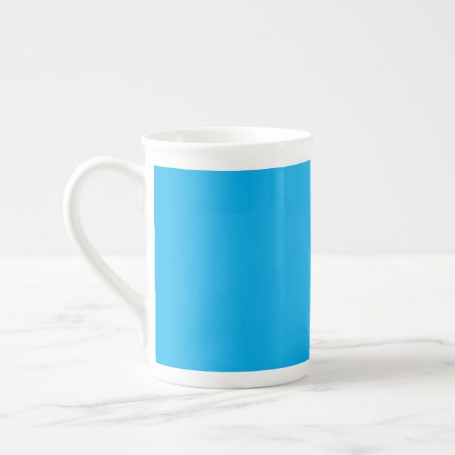 Caneca De Porcelana Solid Cyan Blue Background | Summer Minimal Style (Esquerda)