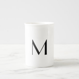 Caneca De Porcelana  solid white - add  black monogram  