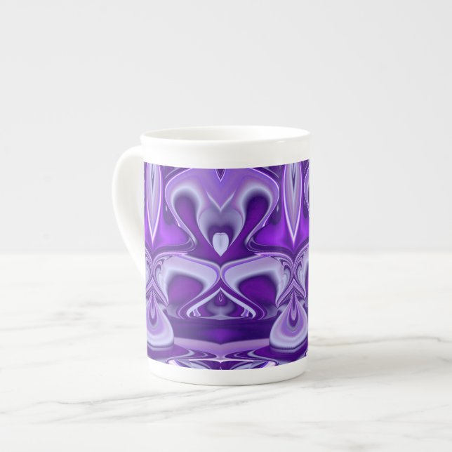 Caneca De Porcelana Sonhos de Flor Roxo (Frente Esquerda)