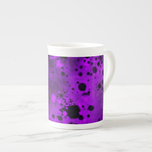 Caneca De Porcelana Splatter de pintura roxa (Frente Esquerda)