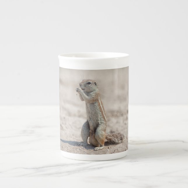 Caneca De Porcelana Sqirrel em terra (Frente)