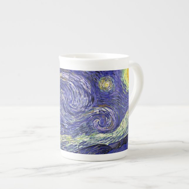 Caneca De Porcelana Starry Night, Vincent Van Gogh. (Frente Esquerda)