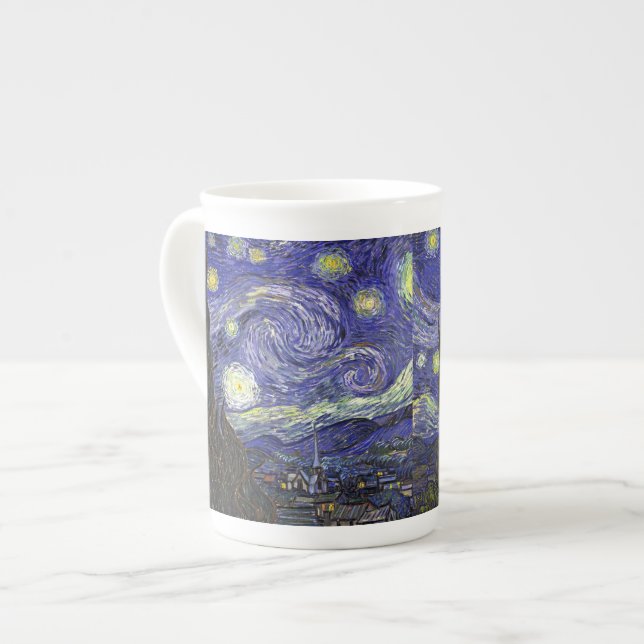Caneca De Porcelana Starry Night, Vincent Van Gogh. (Frente Esquerda)