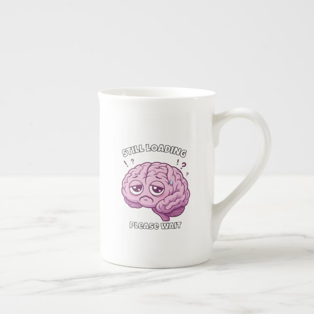 Caneca De Porcelana Still Loading – Please Wait Brain Cartoon Mug (Direita)