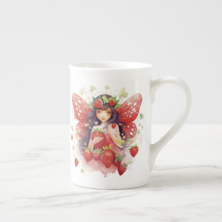 Caneca De Porcelana Strawberry Fairy Bone China Mug