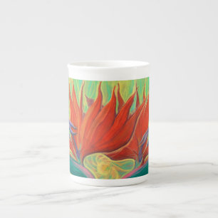 Caneca De Porcelana Strelitzia Bird of Paradise Tropical Flower Art