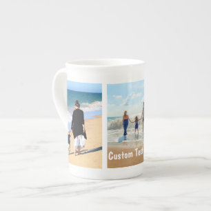 Caneca De Porcelana Sua coleção de fotos com texto personalizado