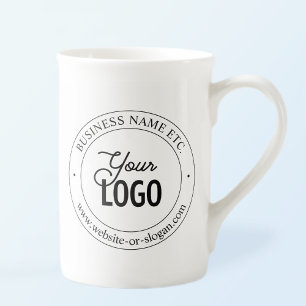 Caneca De Porcelana Substituição fácil do logotipo e texto personal