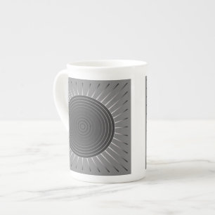 Caneca De Porcelana Sunburst Geométrico Moderno - Cinzas de Hematite