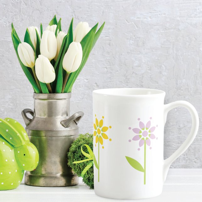 Caneca De Porcelana Sunny Daisy Garden Modern (Criador carregado)