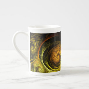 Caneca De Porcelana Sunrise Floral Red Abstrato Art