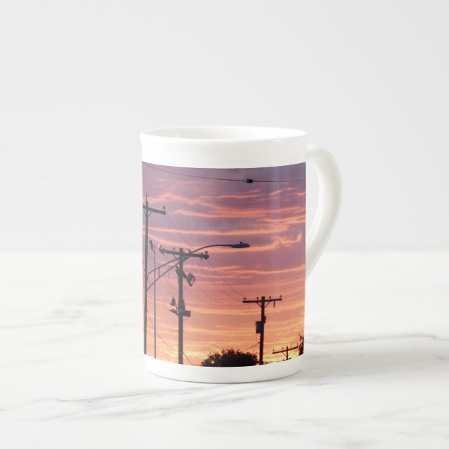 Caneca De Porcelana Sunset e Lâmpada Postam (Frente Esquerda)