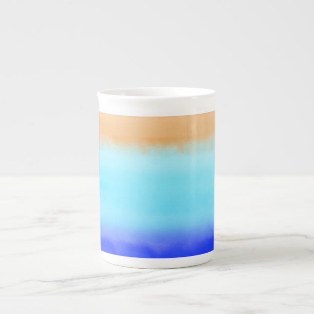 Caneca De Porcelana Sunset no oceano Abstrato art Ombre (Frente)