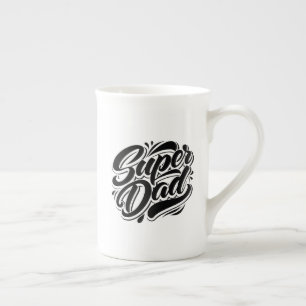 Caneca De Porcelana Super Pai Herói Tipografia Design-67888