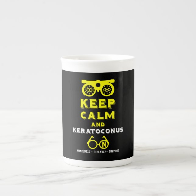 Caneca De Porcelana Suporte E Consciência De Keratoconus (Frente)
