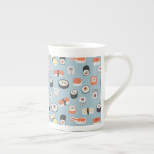 Caneca De Porcelana Sushi Pattern
