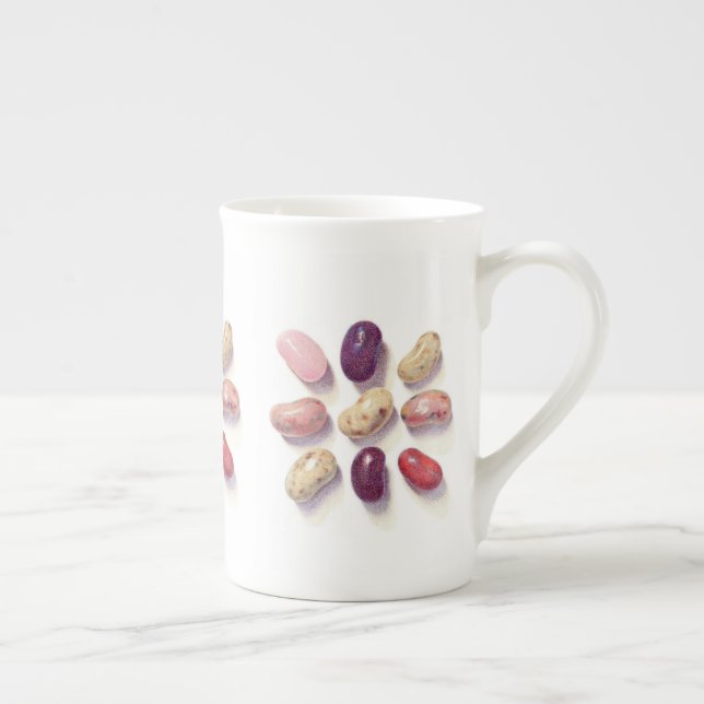 Caneca De Porcelana TAC TIE TOE JELLY BEANS Bone China Mug (Direita)