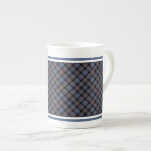 Caneca De Porcelana Tartan resistido Mackenzie Brown do clã e azul