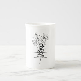 Caneca De Porcelana Tasse Bouquet Fleurs Jonquilles personnalisée 