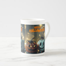 Caneca De Porcelana Tasse de Citrouille Hello Halloween!