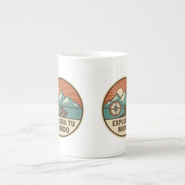 Caneca De Porcelana Taza de Café Explora Tu Mundo (Frente)