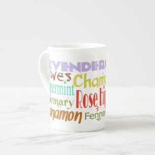 Caneca De Porcelana Tea Amplia Plantas Naturais E Especiarias Osso Chi