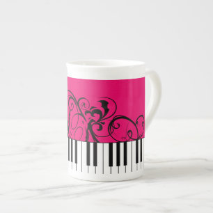 Caneca De Porcelana Teclado Piano