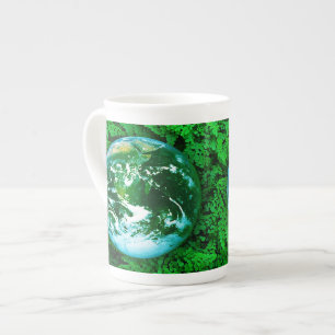 Caneca De Porcelana Terra Verde - consciência ecológica
