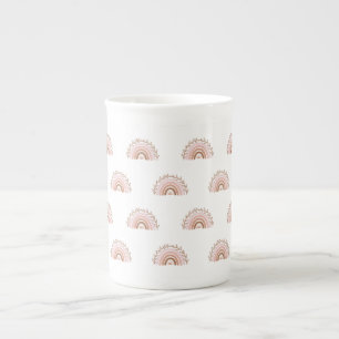 Caneca De Porcelana Terracotta Boho Rainbow, Dusty Pink Mug