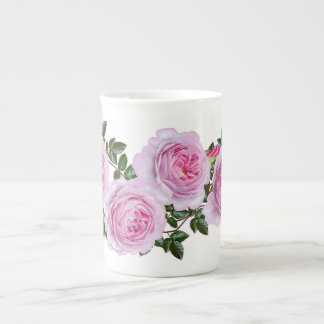 Caneca De Porcelana Teste padrão cor-de-rosa das peônias do vintage