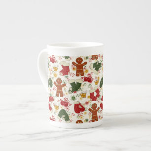 Caneca De Porcelana Teste padrão do pão-de-espécie do feriado