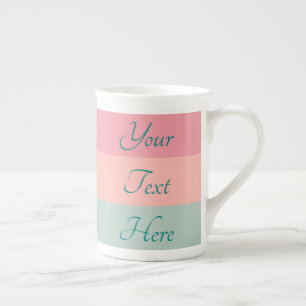 Caneca De Porcelana Texto Personalizado Texto Manuscrito Script Rosa C