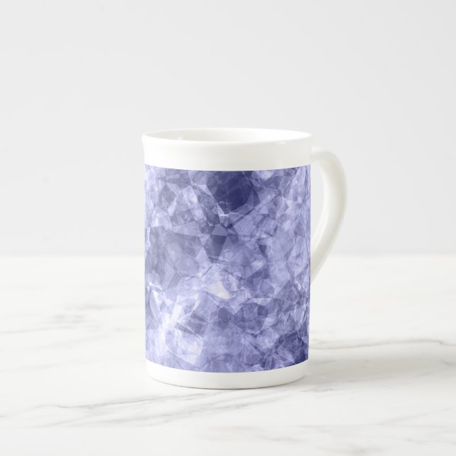 Caneca De Porcelana Textura Azul Escuro Crumplada (Frente Esquerda)