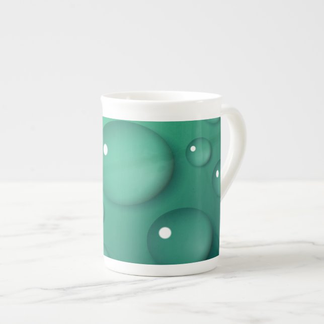 Caneca De Porcelana Textura de derramamento de chuva em teal (Frente Esquerda)