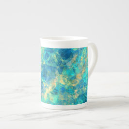 Caneca De Porcelana Textura turquesa amassada