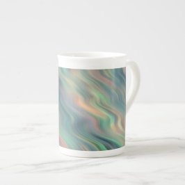 Caneca De Porcelana Textura Wavy Iris Azul