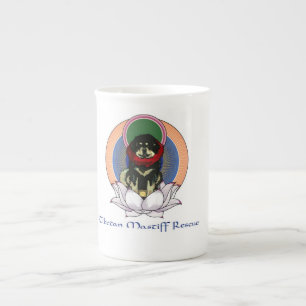 Caneca De Porcelana Tibetan Mastiff Lotus Flower